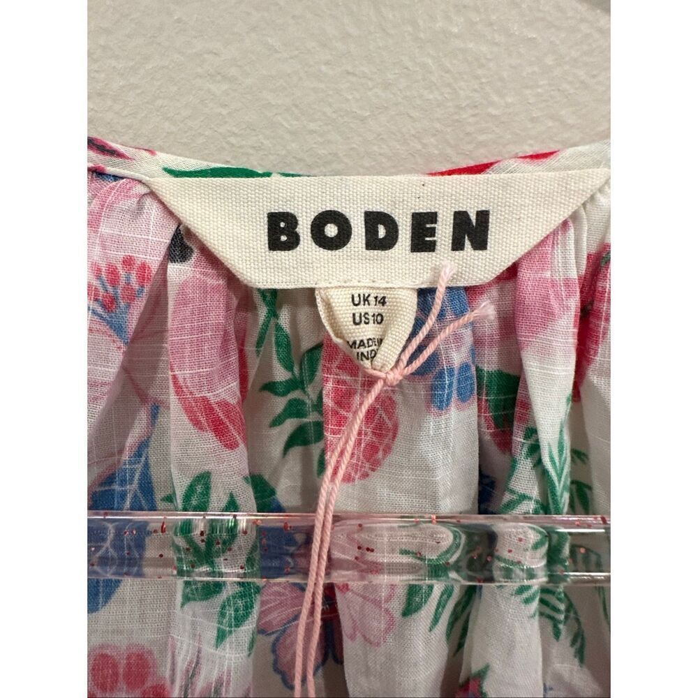 Boden Serena Tropical Floral Cotton Blouse US 10 - Picture 5 of 5